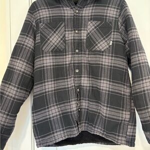 Vans Black and Gray Plaid Shirt Jacket